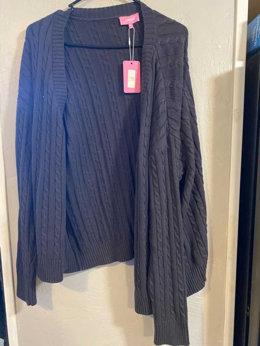 Edikted Black Cable-Knit Open Front Cardigan - Picture 2 of 4